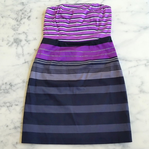 NWOT. The Limited Cotton Spandex Lined Strapless Dress with Multi Color Stripes. - Picture 3 of 7